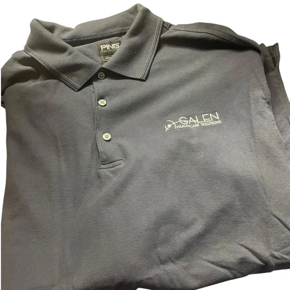 PING Men's Gray Polo Shirt new never worn logo PING soft cotton perfect gift XL